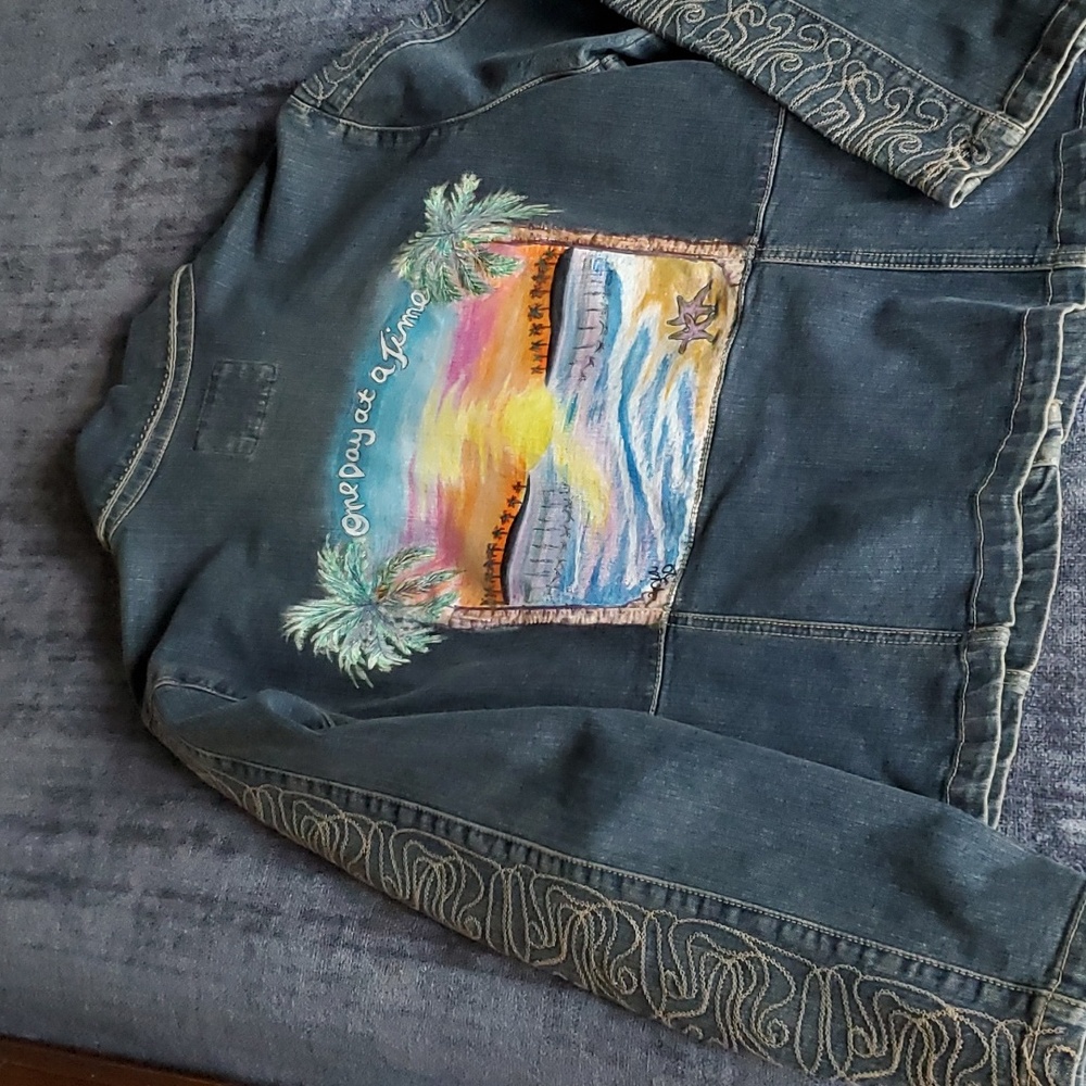 Handpainted A.M.I. Jean Jacket, XL